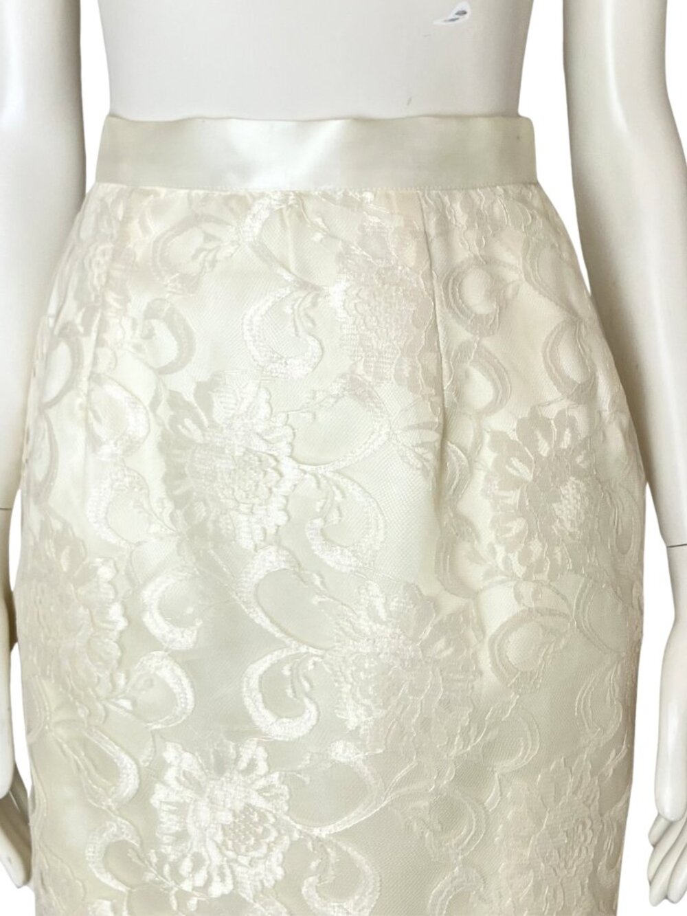 Vintage 80s Scott McClintock Ivory Lace Wedding Skirt Suit Set. XS 4. Bridal - Picture 11 of 14
